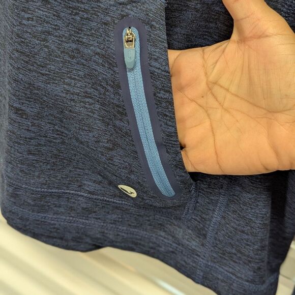 Vineyard Vines Performance Size Medium Pull Over Half Zip Heathered Blue Hoodie - Picture 3 of 8